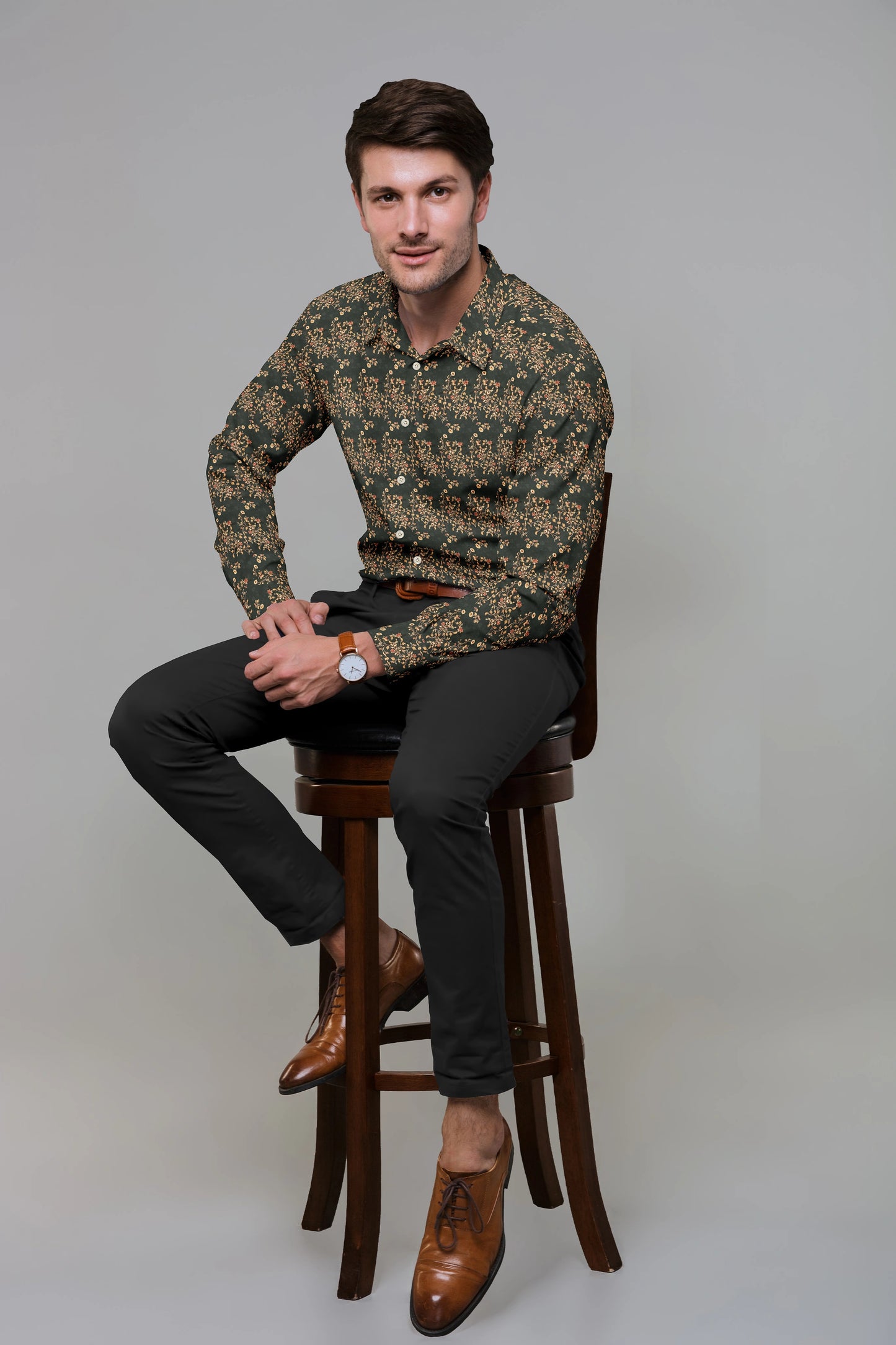 Black Orchid Print Shirt