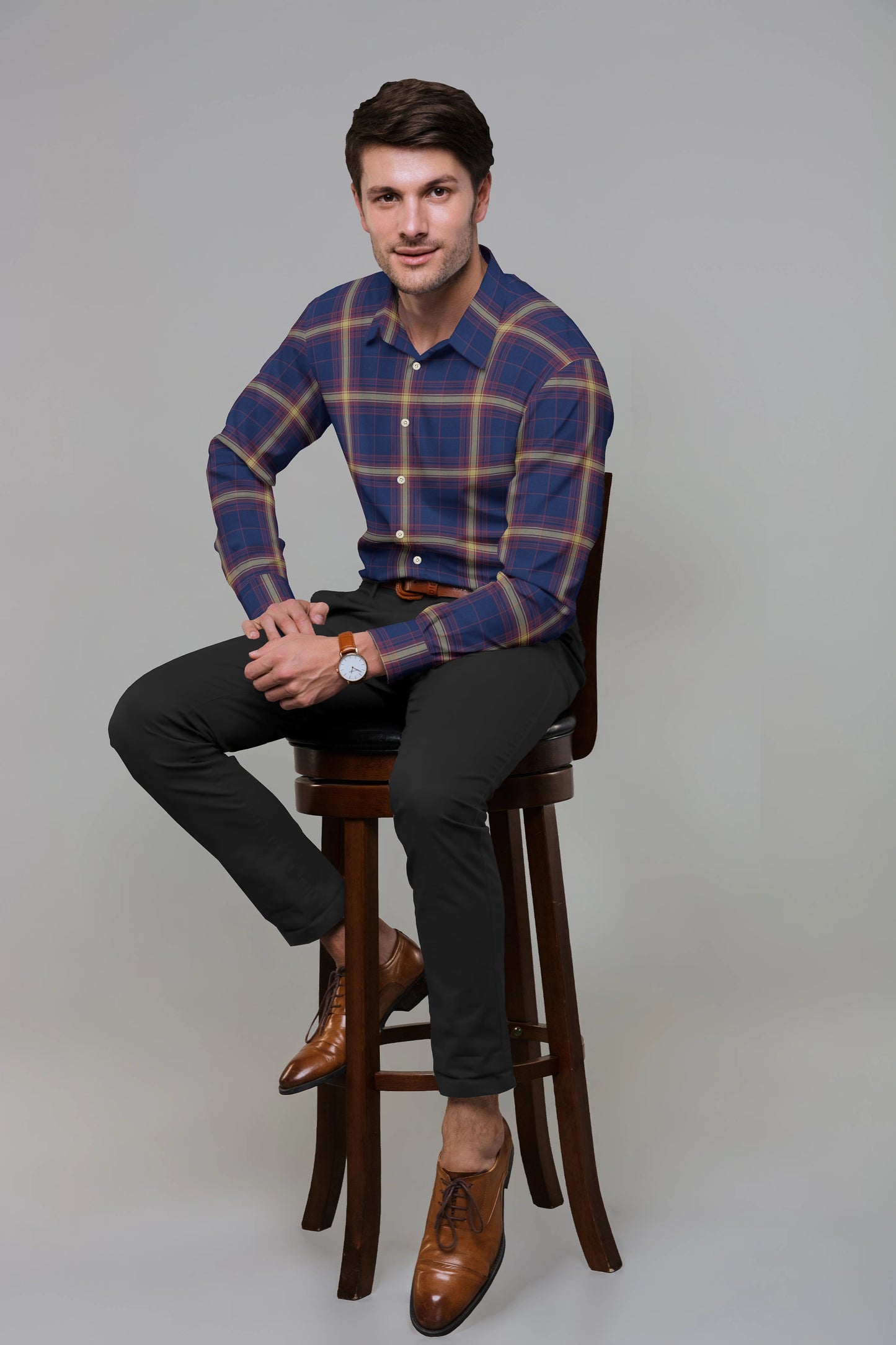 Blue Plaid Check Shirt