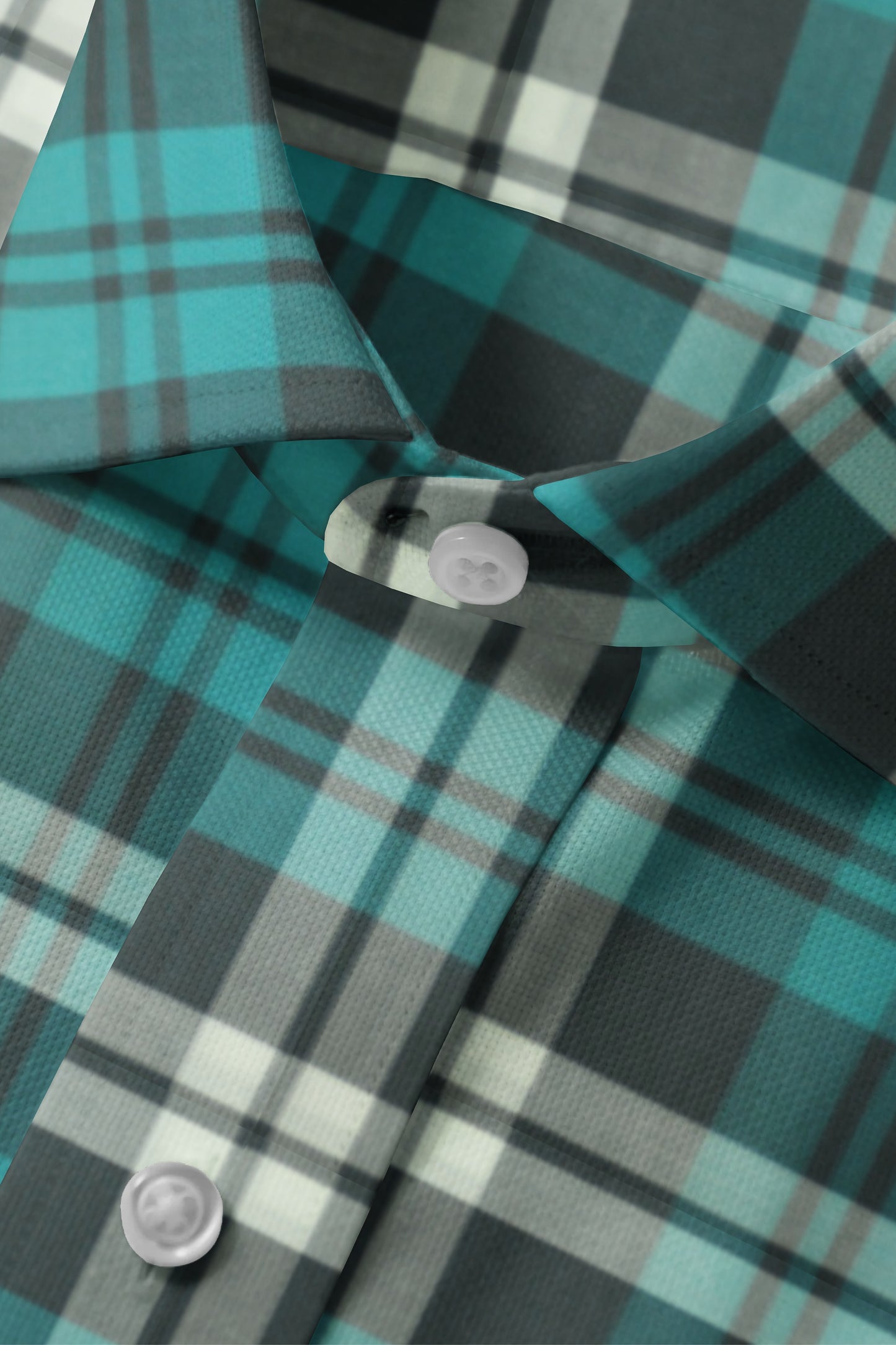 Blue Green Window Pane Check Shirt