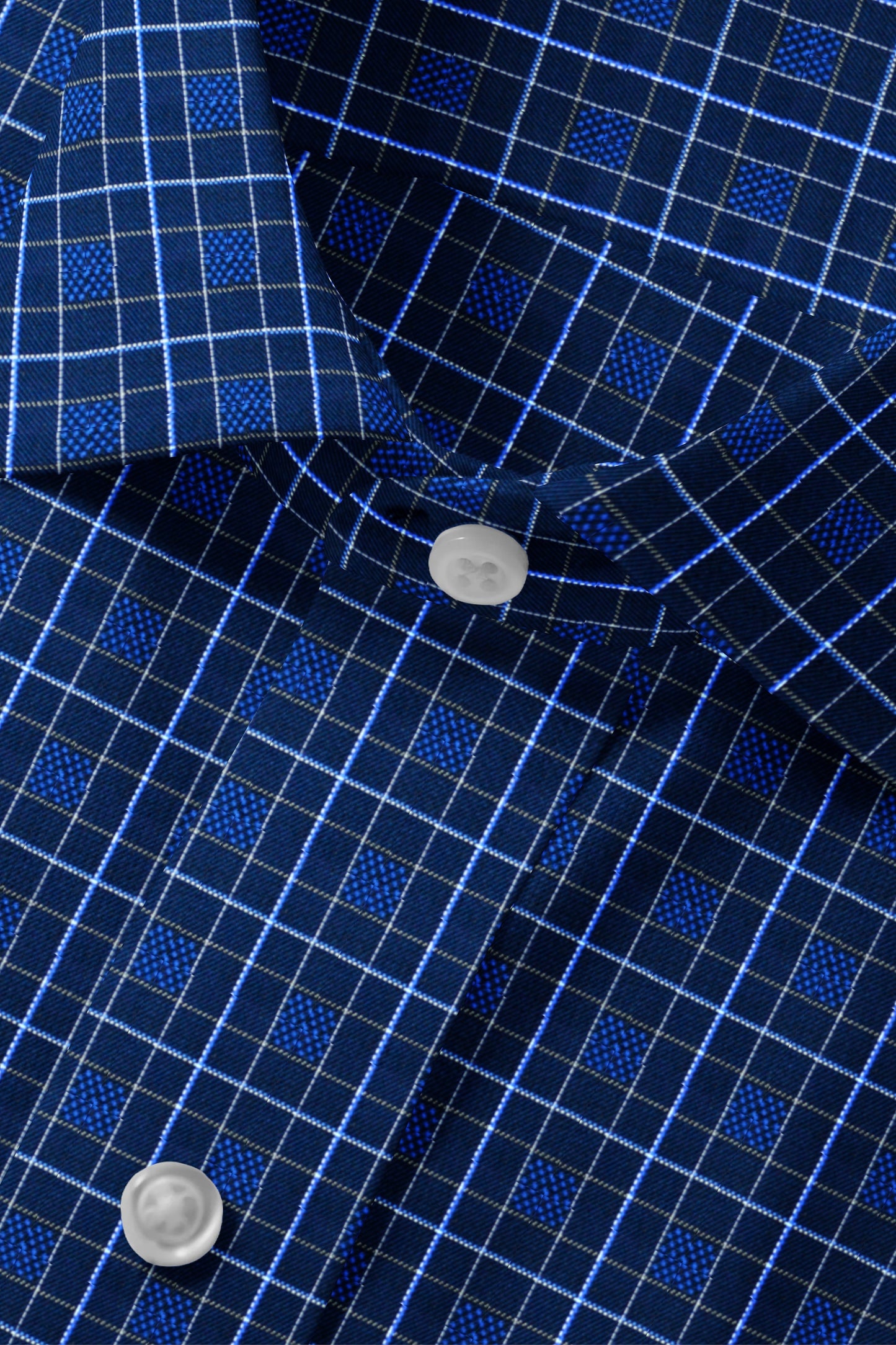 Midnight Blue Dobby check Shirt