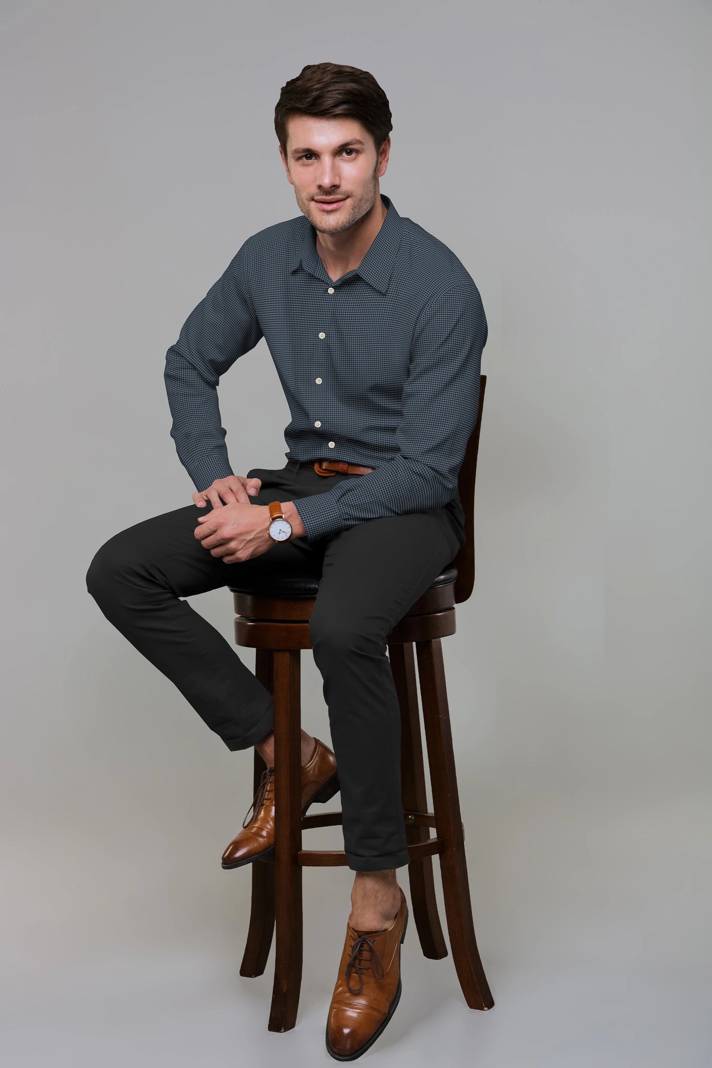 Midnight Blue Canary Check Shirt