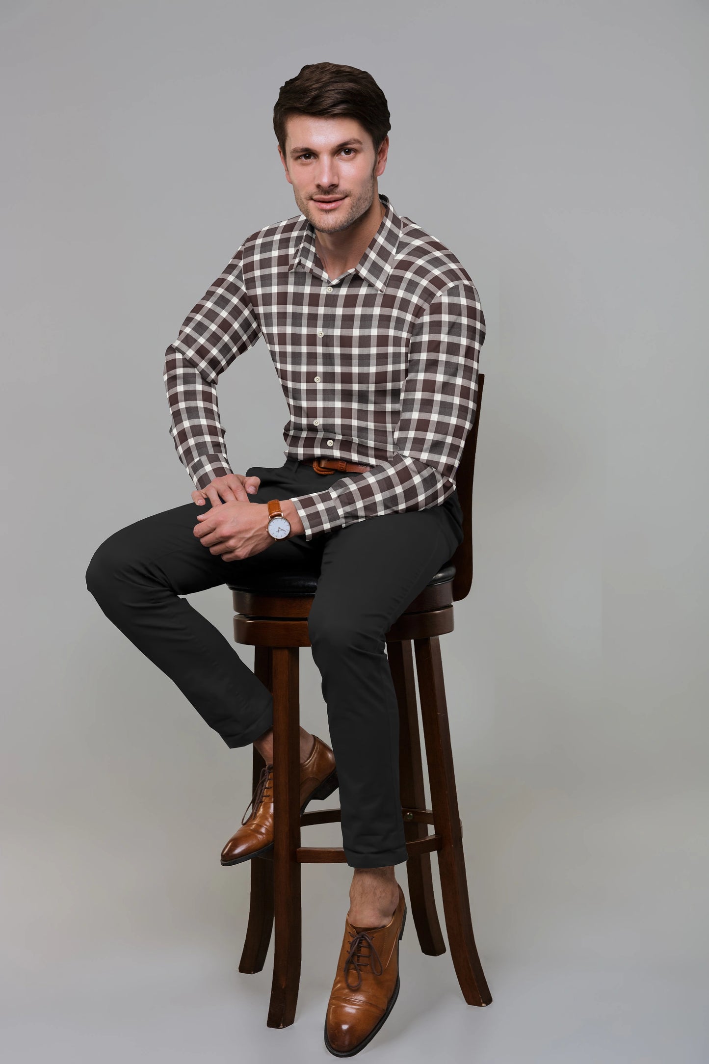 Cinnamon Twill Check Shirt