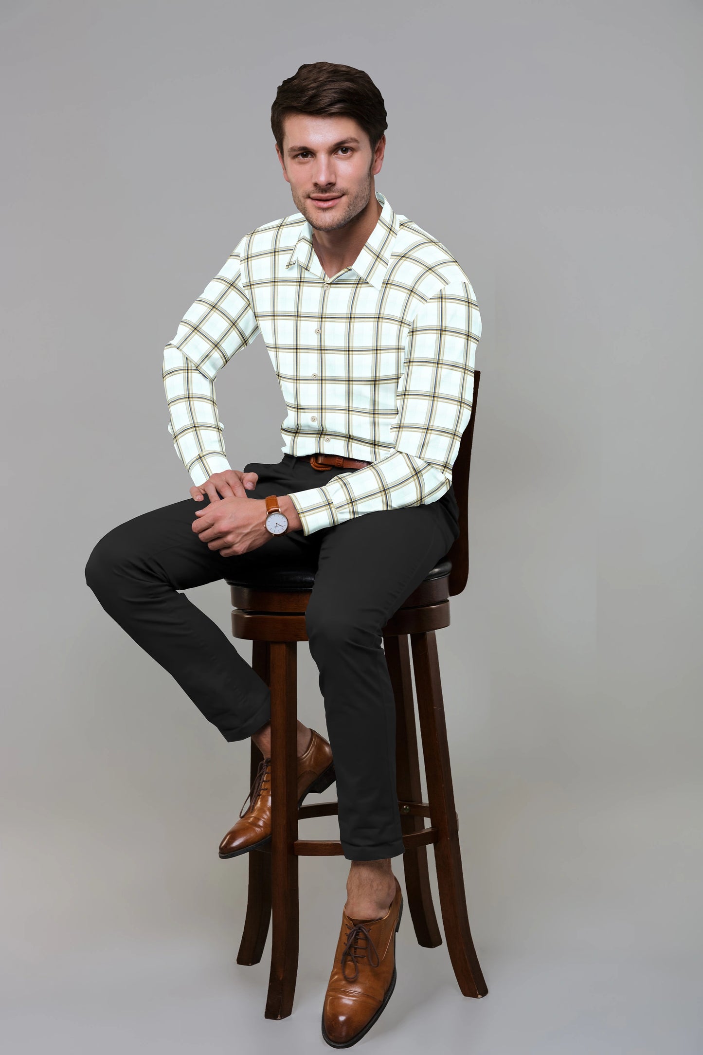 White Window Pane Check Shirt