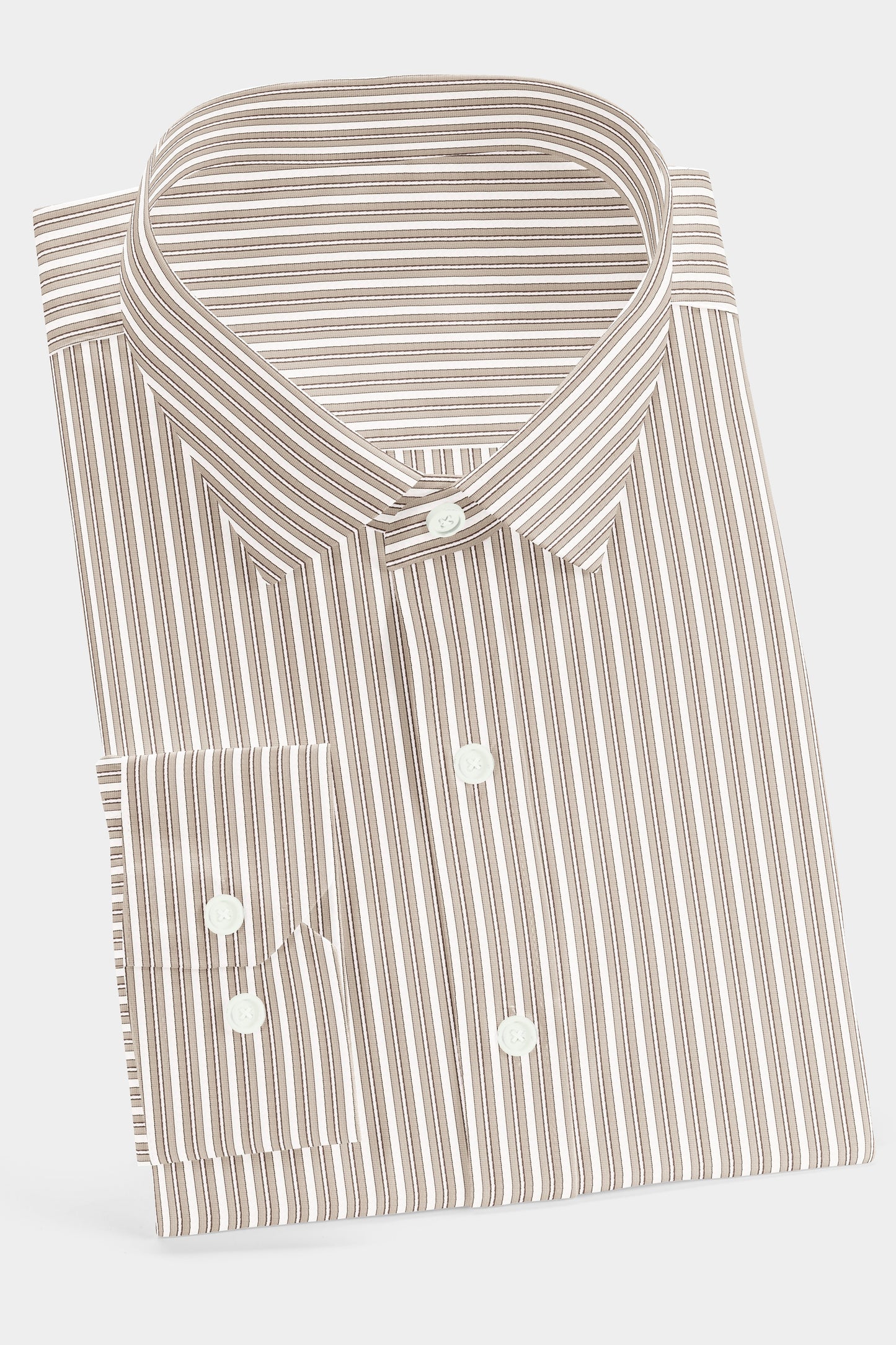 Beige Blend Striped Shirt