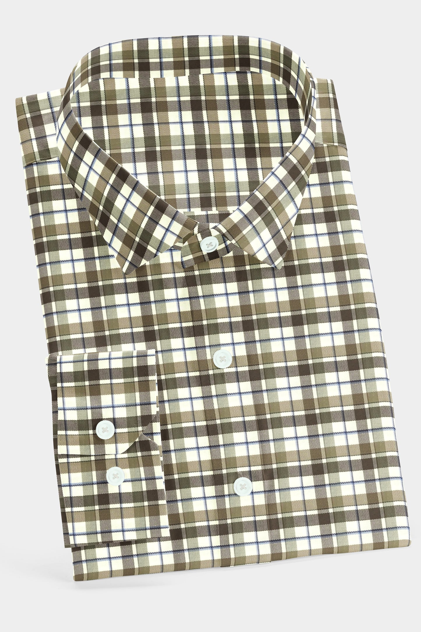 Beige Brew Check Shirt