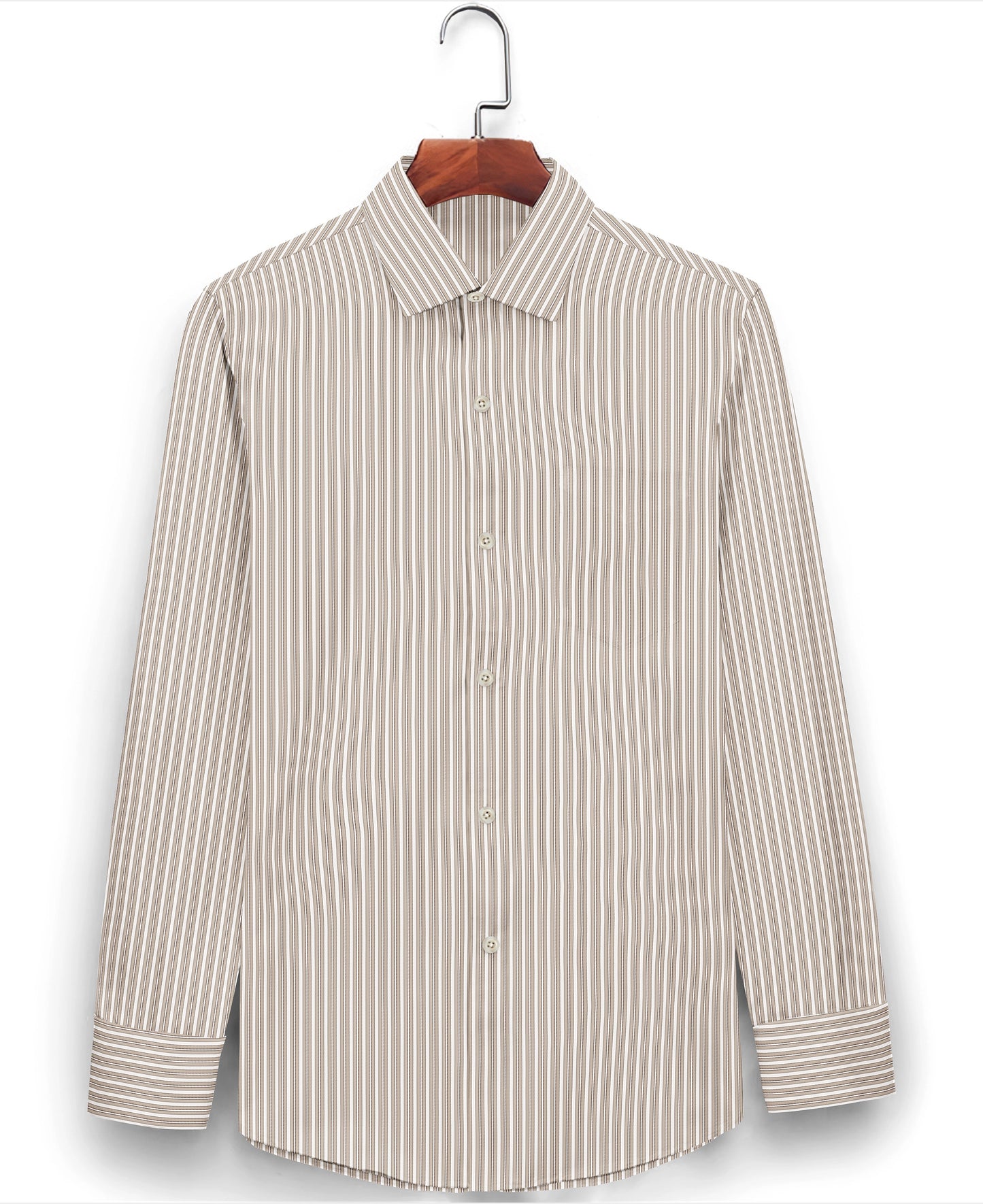 Beige Blend Striped Shirt