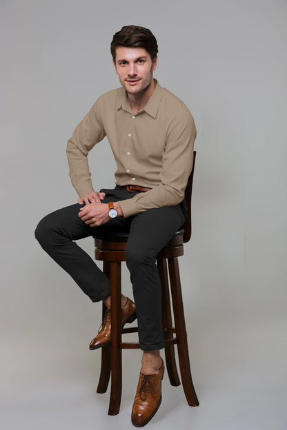 Camel Brown Linen Shirt