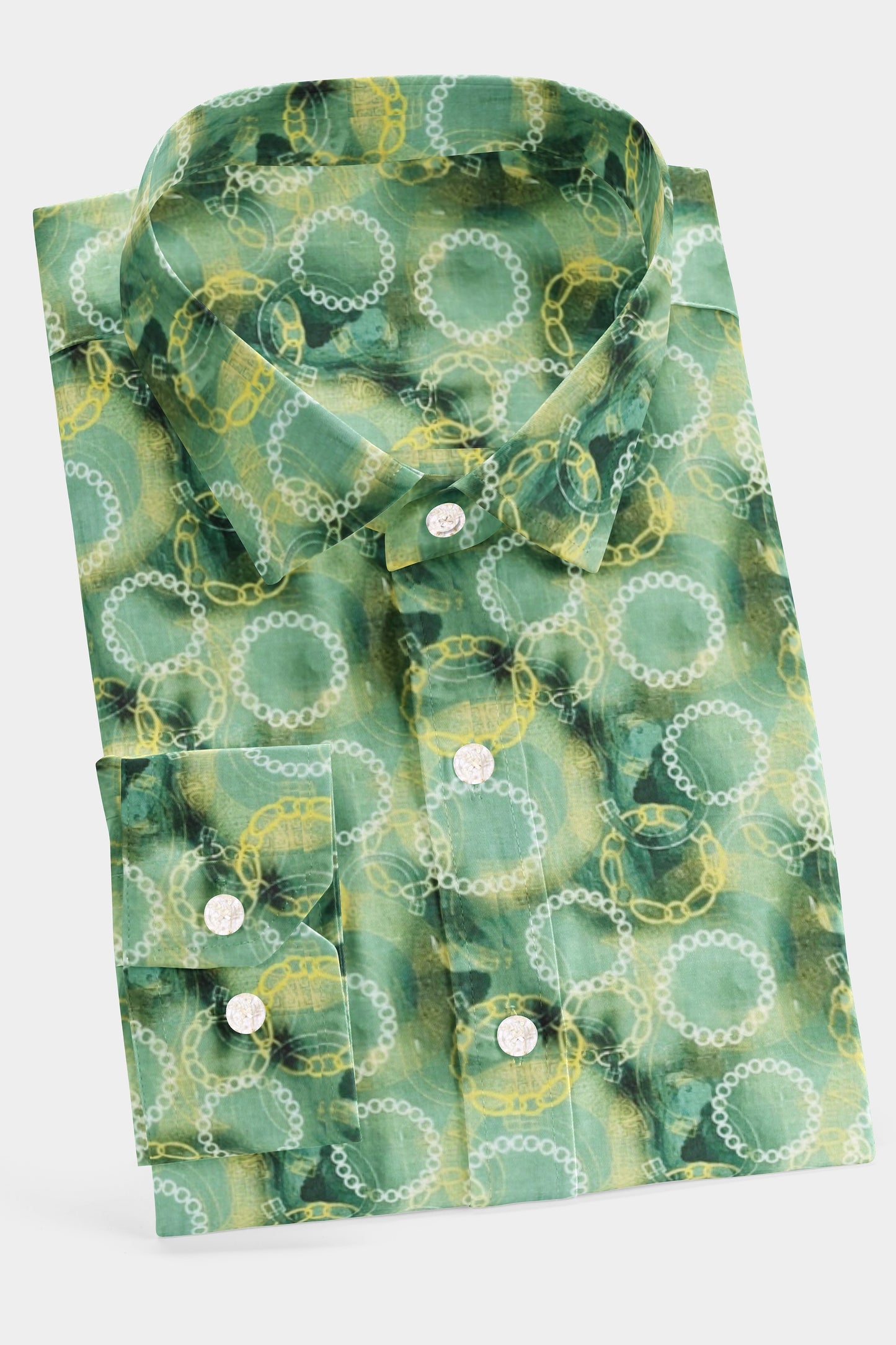 Seafoam Printed Linen Shirt