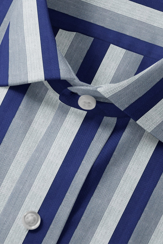 Berry & Cloud Color Chalk Stripe Shirt