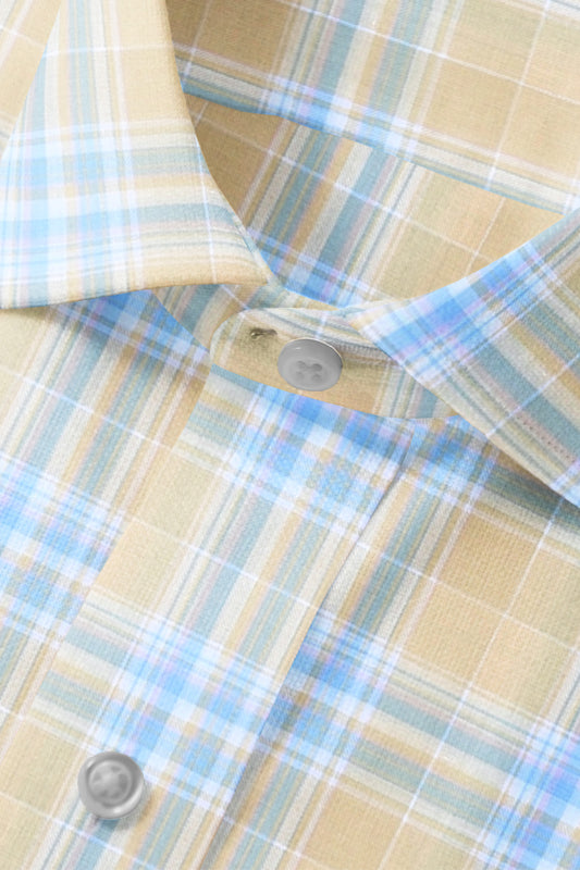 Champange Colored plaid check shirt