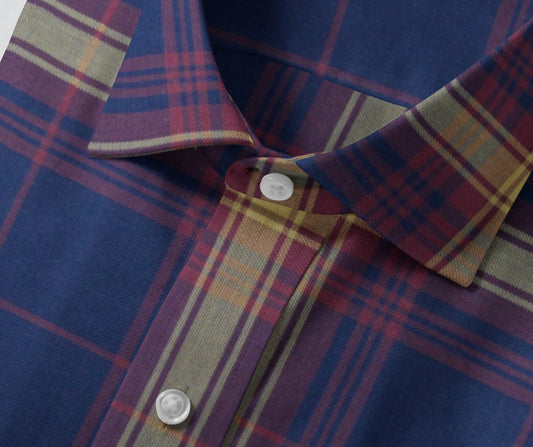 Blue Plaid Check Shirt