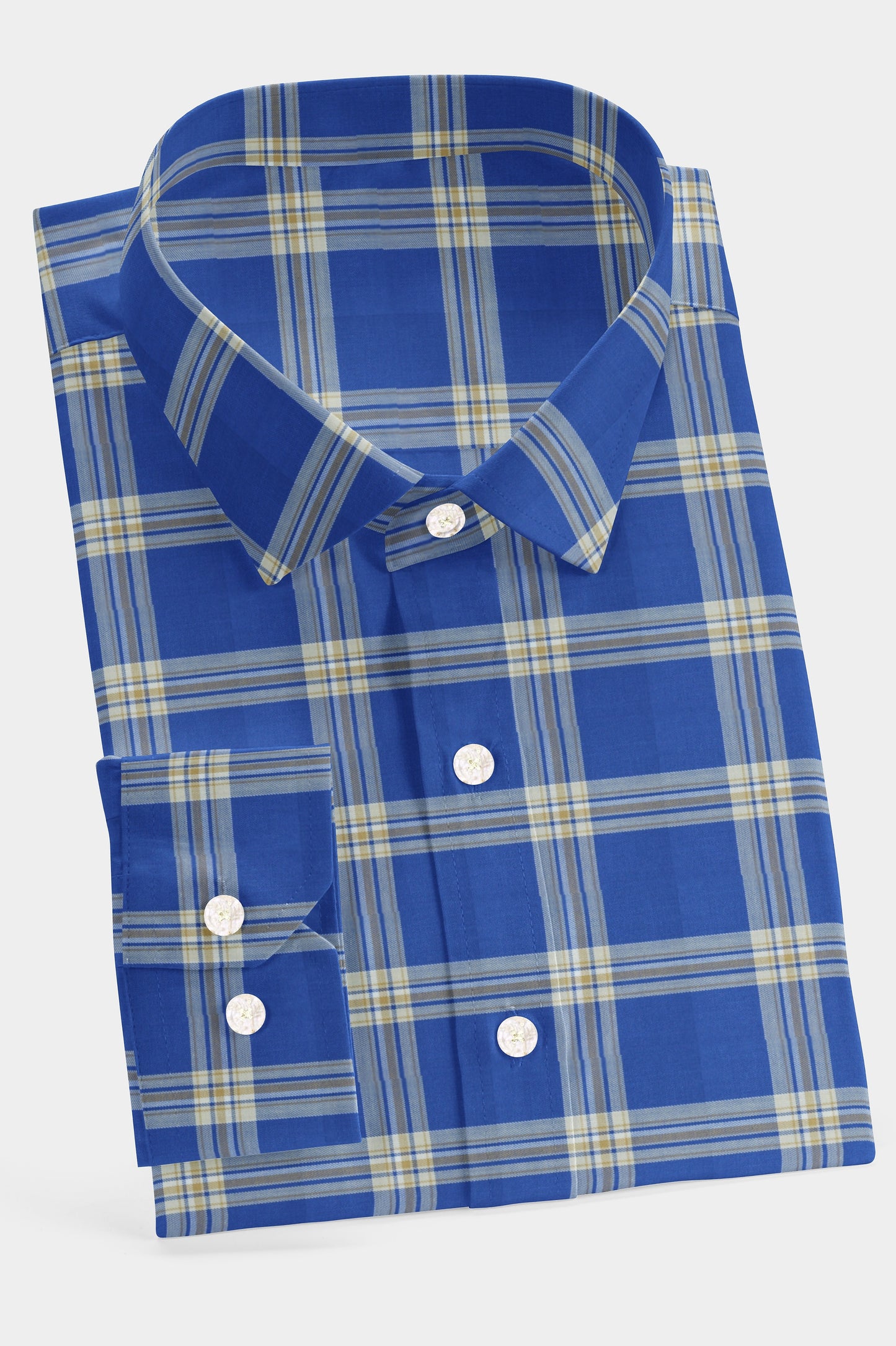 Cobalt Blue Window Pane check Shirt