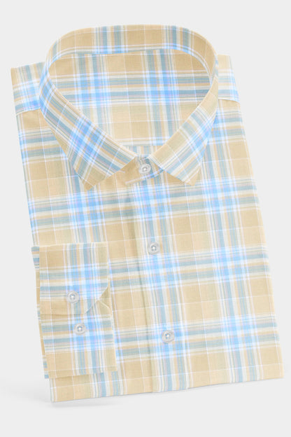 Champange Colored plaid check shirt