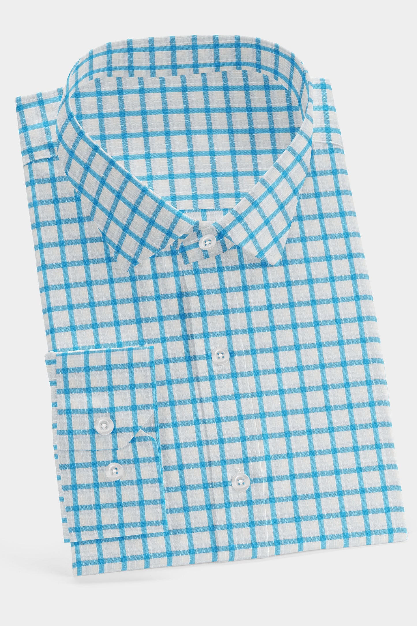 Cotton Linen Aqua checked