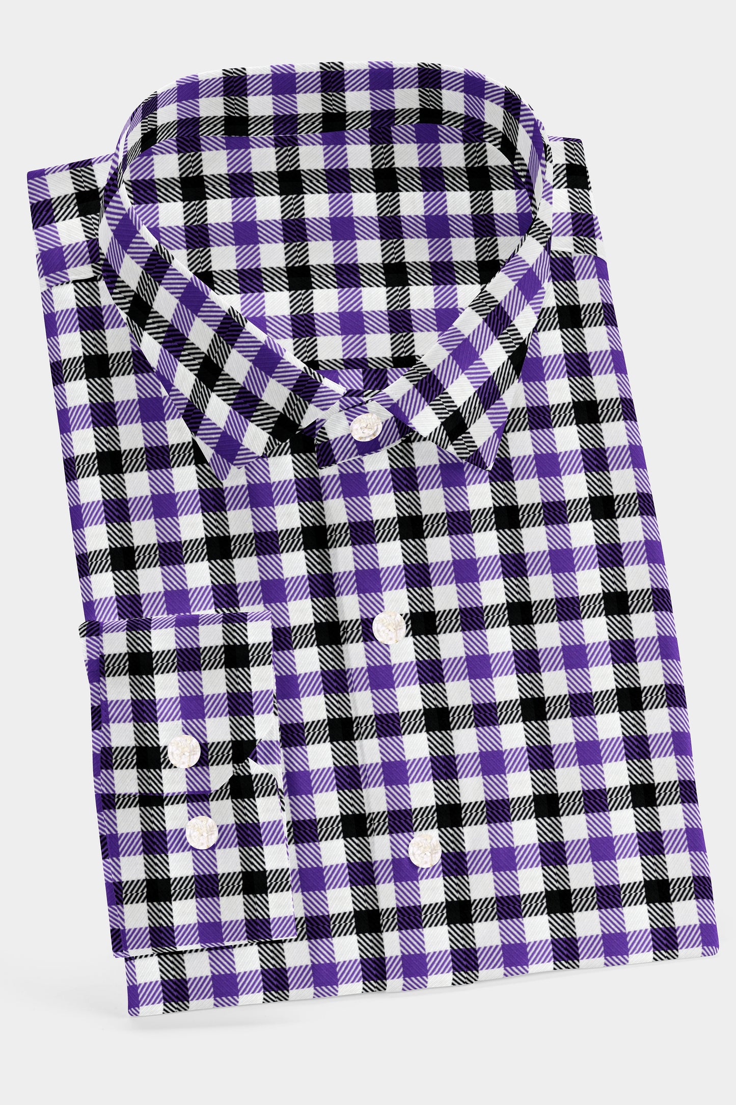 Imperial Magenta & Black twill Check shirt