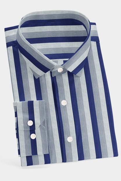 Berry & Cloud Color Chalk Stripe Shirt