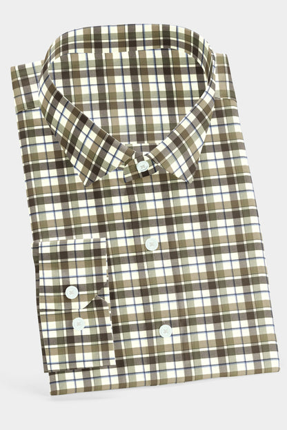 Beige Brew Check Shirt