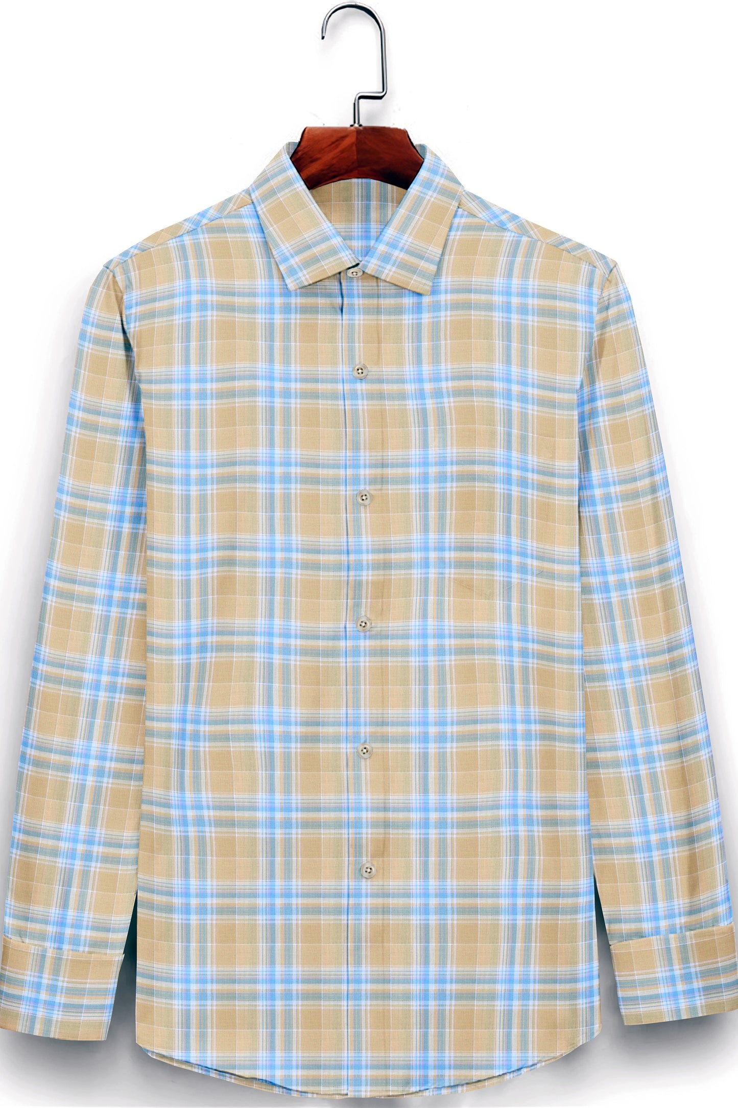 Champange Colored plaid check shirt