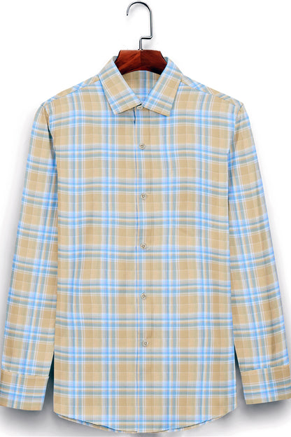 Champange Colored plaid check shirt
