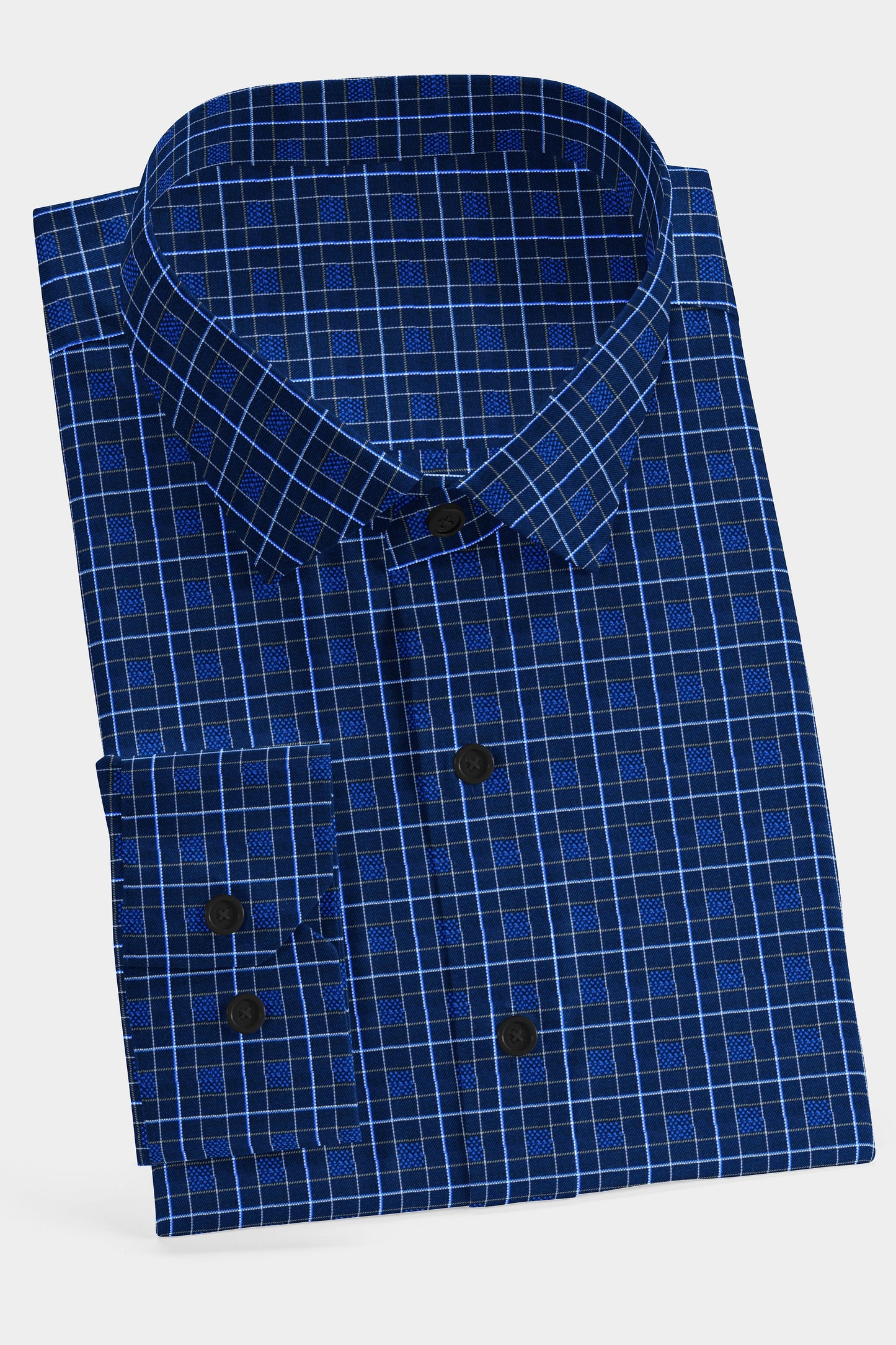 Midnight Blue Dobby check Shirt