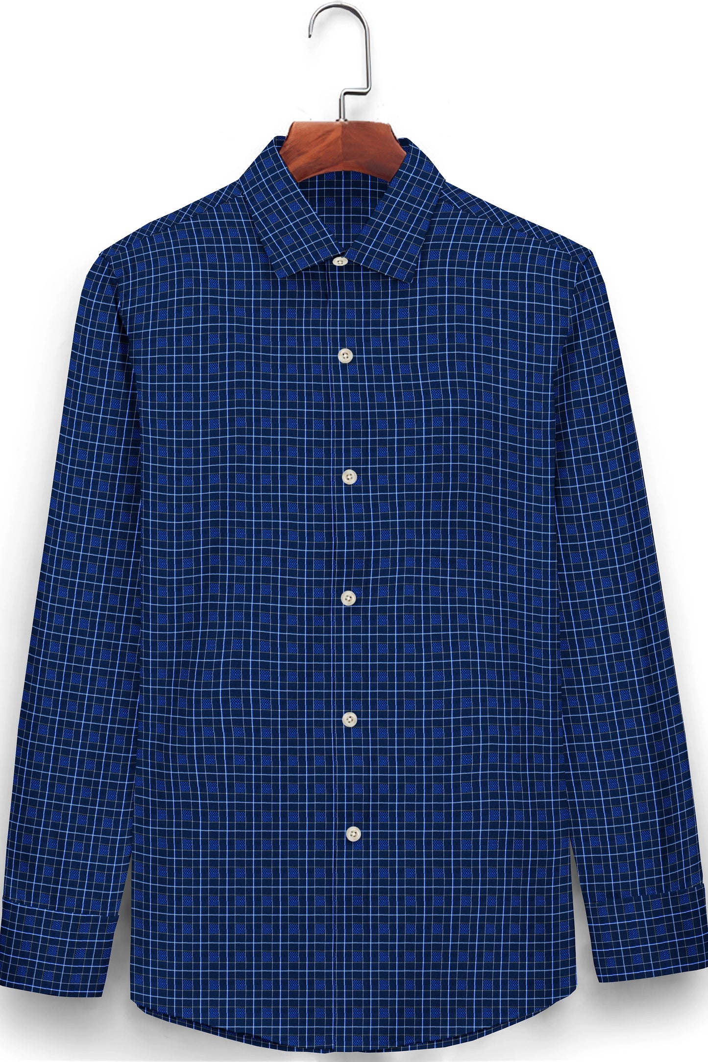 Midnight Blue Dobby check Shirt